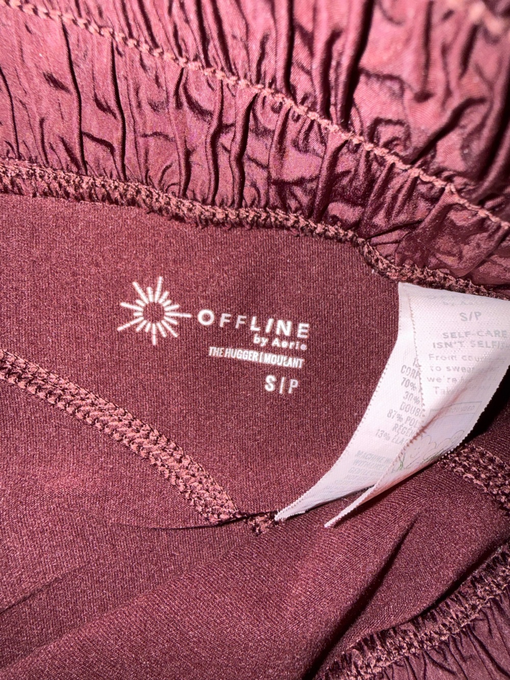 Women’s Offline by Aerie the hugger burgundy active shorts size medium - Picture 4 of 8